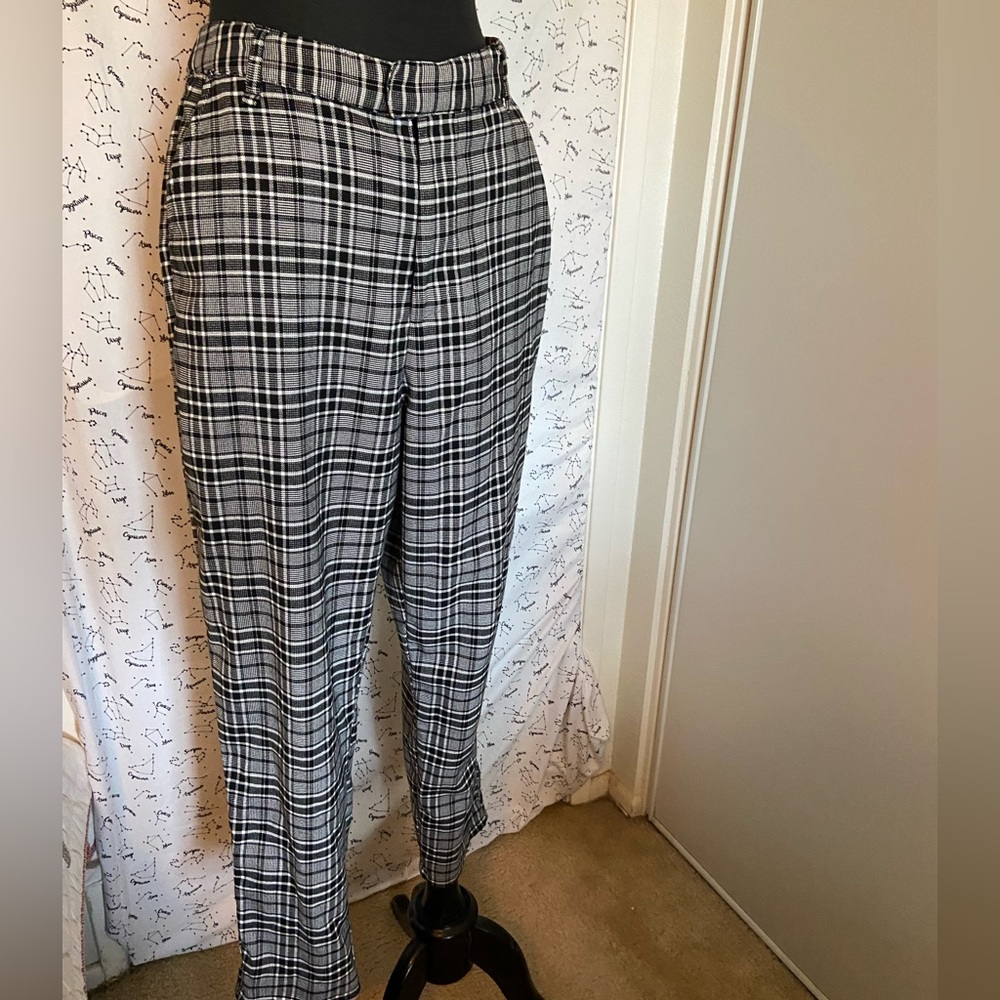 BOGO BOTTOMS Black and Grey Plaid Pants